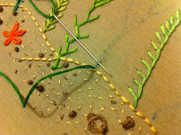 刺绣基础针法教程：轻松掌握自然图案绣法-第33张图片-趣作屋