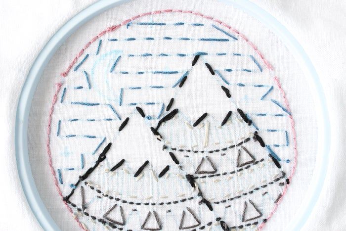 免费山景刺绣针法教程：掌握8种基础刺绣技巧-第64张图片-趣作屋