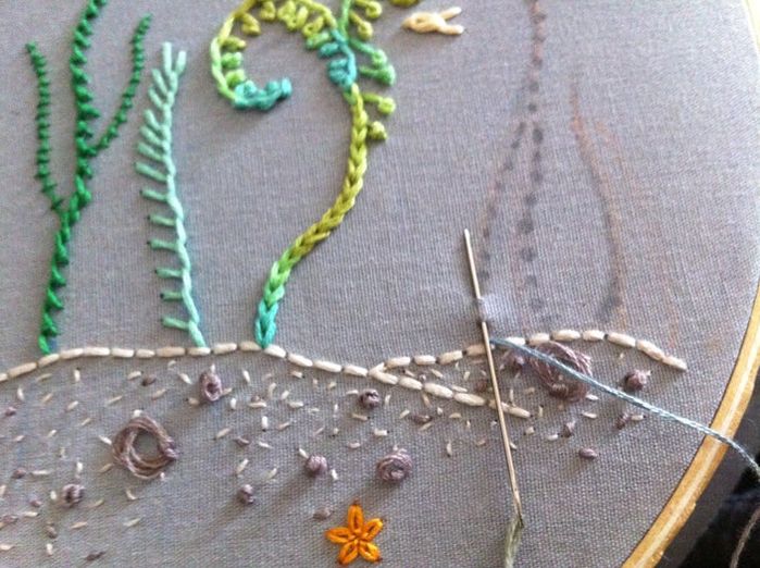 刺绣基础针法教程：轻松掌握自然图案绣法-第40张图片-趣作屋