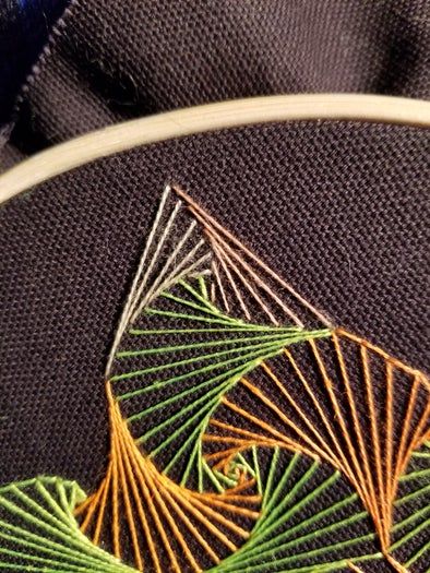 手把手教你用直线绣出曲线美感的刺绣DIY教程-第26张图片-趣作屋