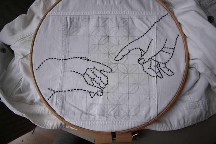 DIY牛仔夹克Sashiko刺绣教程：从零开始的创意手工改造-第28张图片-趣作屋