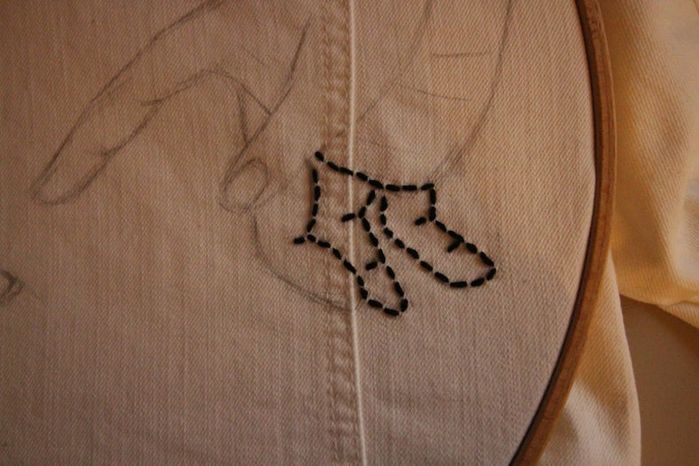 DIY牛仔夹克Sashiko刺绣教程：从零开始的创意手工改造-第14张图片-趣作屋