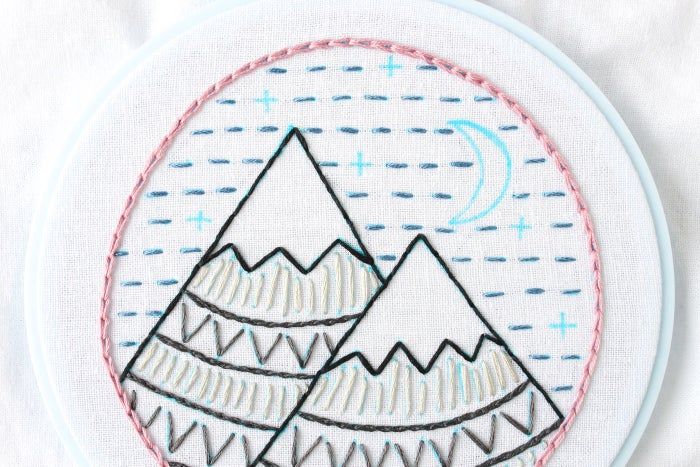 免费山景刺绣针法教程：掌握8种基础刺绣技巧-第59张图片-趣作屋