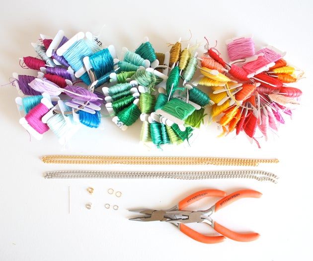 DIY彩饰链条手链制作教程-第2张图片-趣作屋