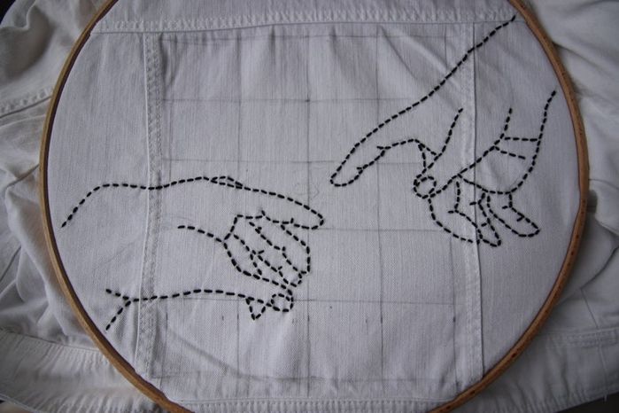 DIY牛仔夹克Sashiko刺绣教程：从零开始的创意手工改造-第25张图片-趣作屋