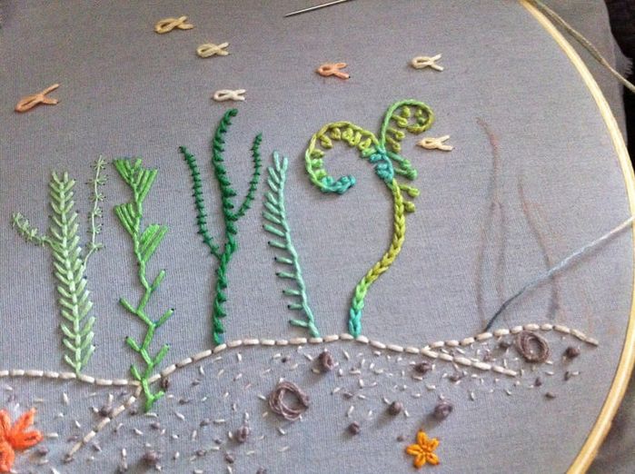 刺绣基础针法教程：轻松掌握自然图案绣法-第39张图片-趣作屋