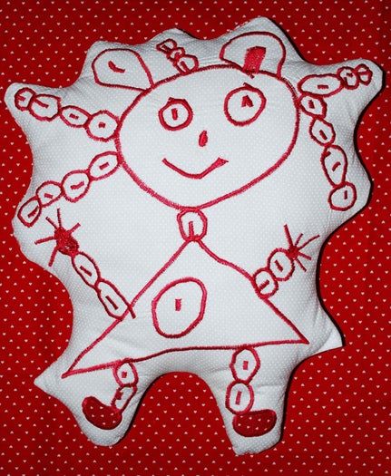 手工制作儿童画作毛绒枕头教程-第9张图片-趣作屋