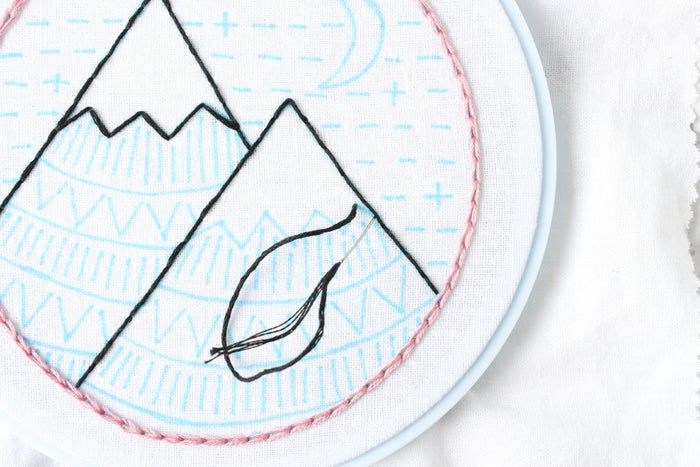 免费山景刺绣针法教程：掌握8种基础刺绣技巧-第32张图片-趣作屋