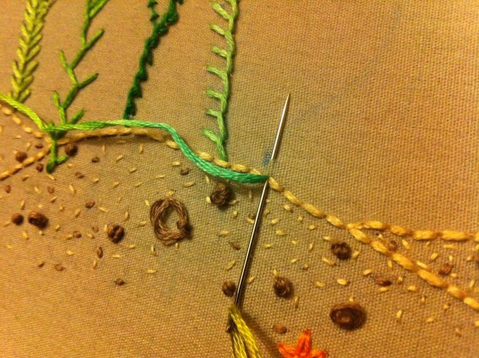 刺绣基础针法教程：轻松掌握自然图案绣法-第37张图片-趣作屋