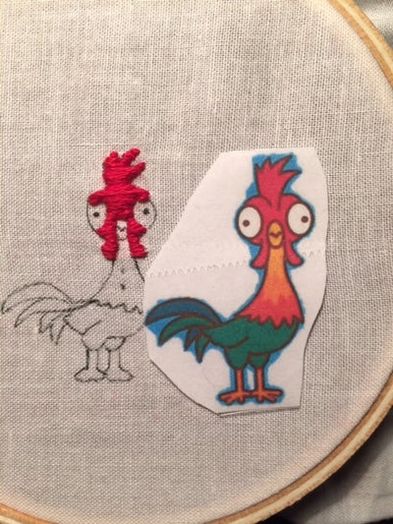 《海洋奇缘》Hei Hei刺绣贴片DIY教程-第16张图片-趣作屋