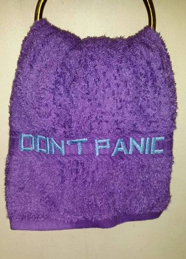 手工刺绣毛巾教程：低成本制作‘别慌’毛巾-第13张图片-趣作屋