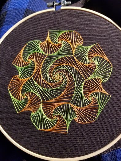 手把手教你用直线绣出曲线美感的刺绣DIY教程-第2张图片-趣作屋