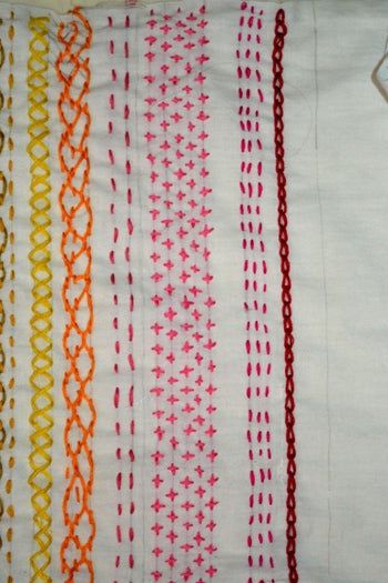 用刺绣线碎片制作多彩棉质围巾的详细教程-第28张图片-趣作屋