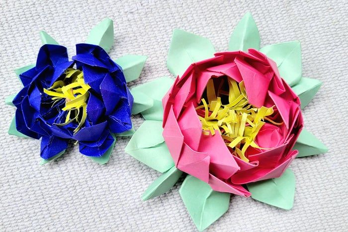 超简单折纸睡莲教程，零基础也能轻松学会-第2张图片-趣作屋