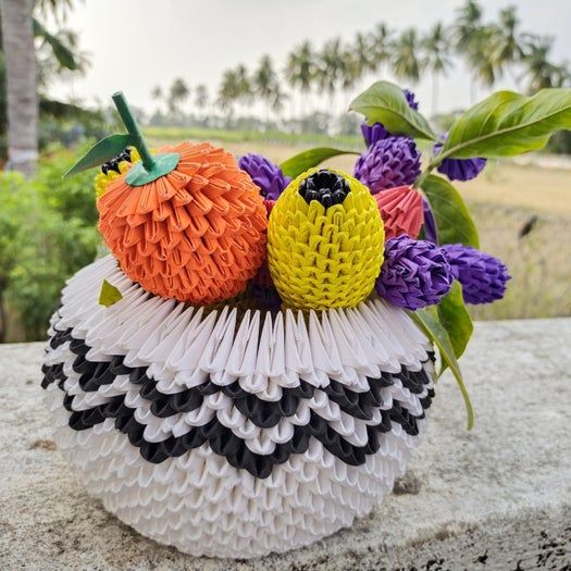 超详细折纸手工教程:零成本制作水果和碗的模块化创意折纸-第60张图片-趣作屋 超详细折纸手工教程:零成本制作水果和碗的模块化创意折纸-第60张图片-趣作屋