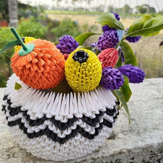 超详细折纸手工教程:零成本制作水果和碗的模块化创意折纸-第1张图片-趣作屋 超详细折纸手工教程:零成本制作水果和碗的模块化创意折纸-第1张图片-趣作屋