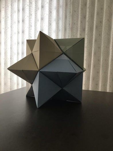 用A4纸手工制作菱形十二面体星状模型教程-第1张图片-趣作屋