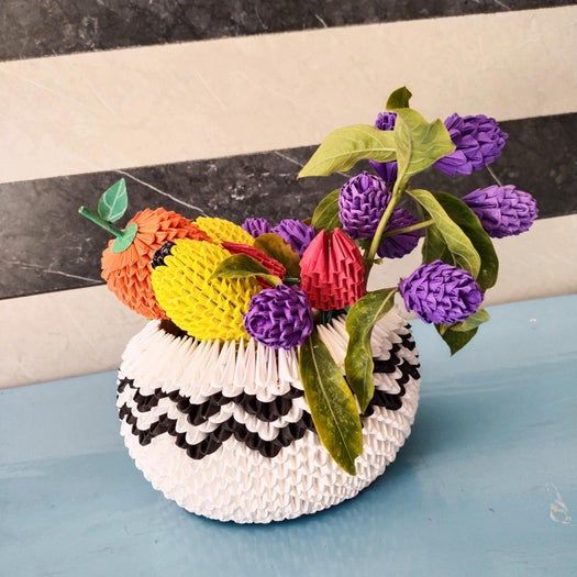 超详细折纸手工教程:零成本制作水果和碗的模块化创意折纸-第3张图片-趣作屋 超详细折纸手工教程:零成本制作水果和碗的模块化创意折纸-第3张图片-趣作屋