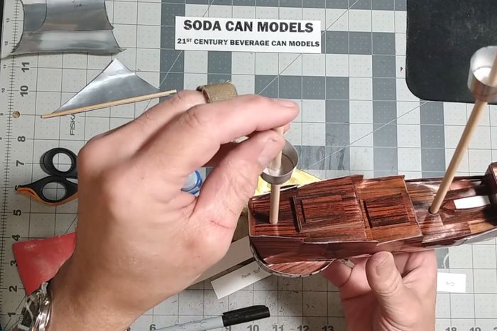 易拉罐制作大帆船模型教程-第21张图片-趣作屋