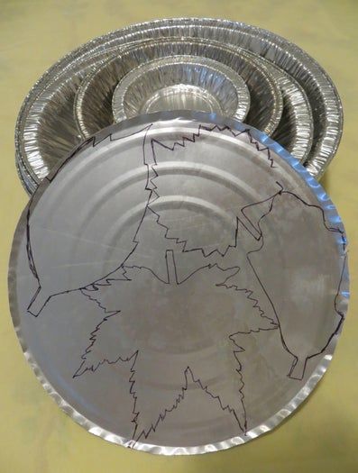 用铝制饼盘制作叶形装饰蜡烛环教程-第6张图片-趣作屋