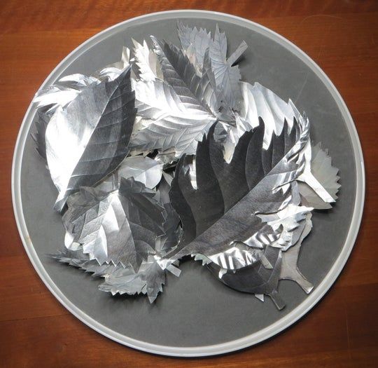 用铝制饼盘制作叶形装饰蜡烛环教程-第9张图片-趣作屋