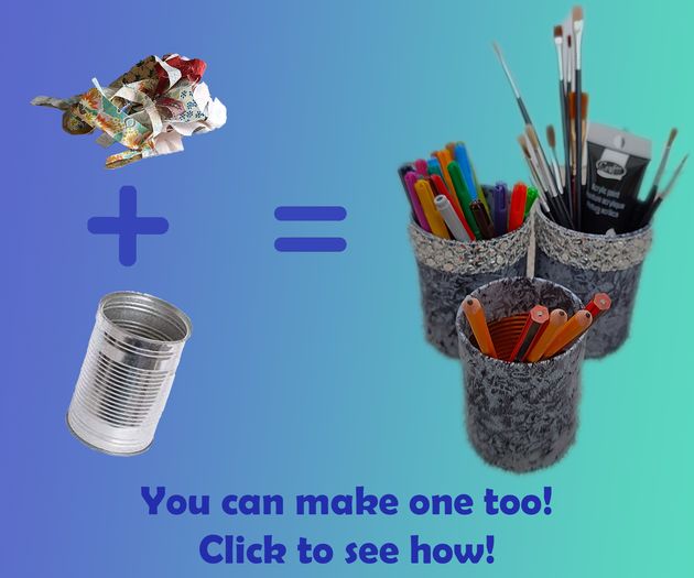 废旧布料和罐头变身创意笔筒教程-第1张图片-趣作屋