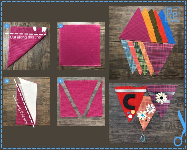 无需缝纫的彩旗串DIY教程-第3张图片-趣作屋