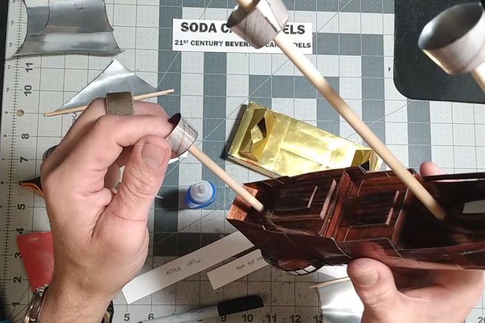 易拉罐制作大帆船模型教程-第22张图片-趣作屋