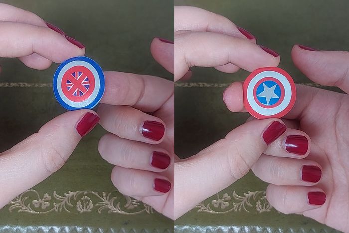 用饮料罐制作佩吉·卡特和美国队长盾牌配饰教程-第42张图片-趣作屋