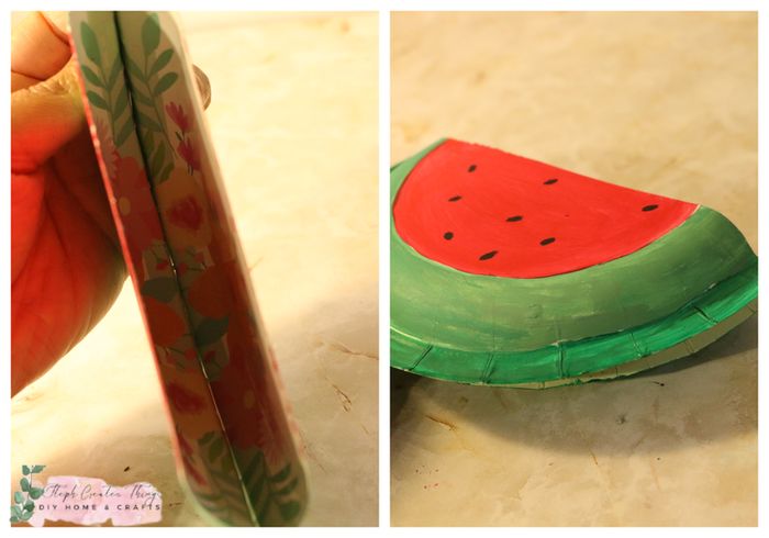 用纸盘制作夏日西瓜花卉挂饰教程-第9张图片-趣作屋 用纸盘制作夏日西瓜花卉挂饰教程-第9张图片-趣作屋