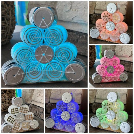 用塑料瓶盖制作创意金字塔灯教程-第13张图片-趣作屋