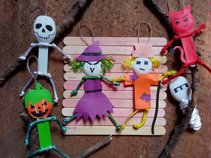 用酸奶勺制作万圣节小怪物装饰品-第1张图片-趣作屋