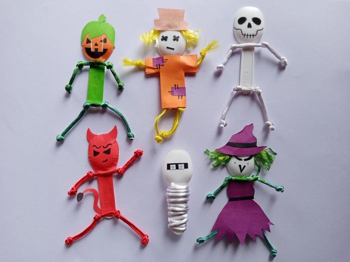 用酸奶勺制作万圣节小怪物装饰品-第5张图片-趣作屋