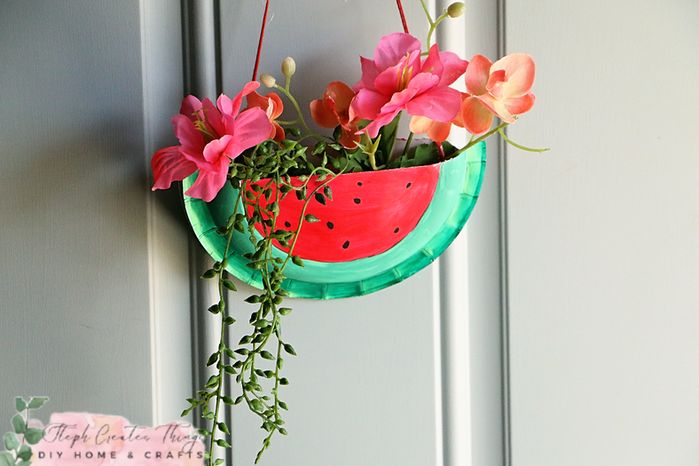 用纸盘制作夏日西瓜花卉挂饰教程-第12张图片-趣作屋 用纸盘制作夏日西瓜花卉挂饰教程-第12张图片-趣作屋