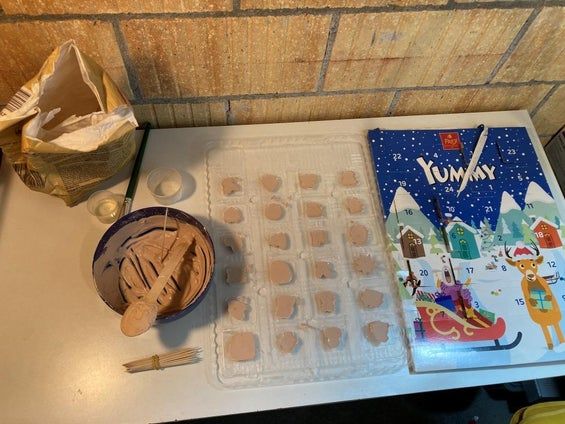 废旧巧克力日历模具改造石膏装饰品教程-第6张图片-趣作屋